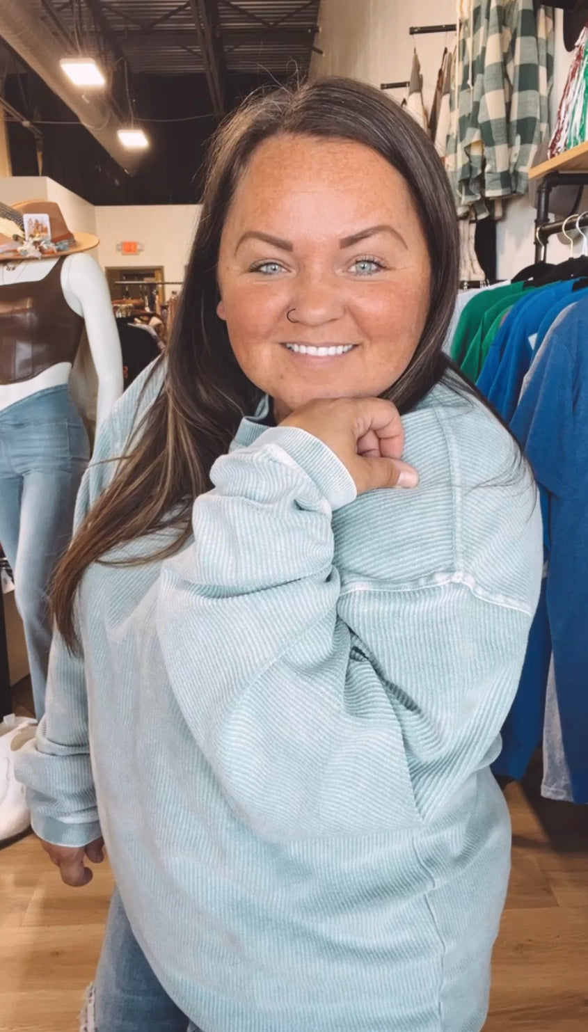 Ryders corded crewneck top