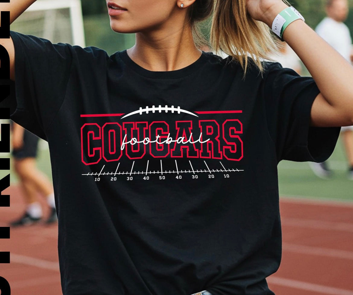 Cougars football cursive tee