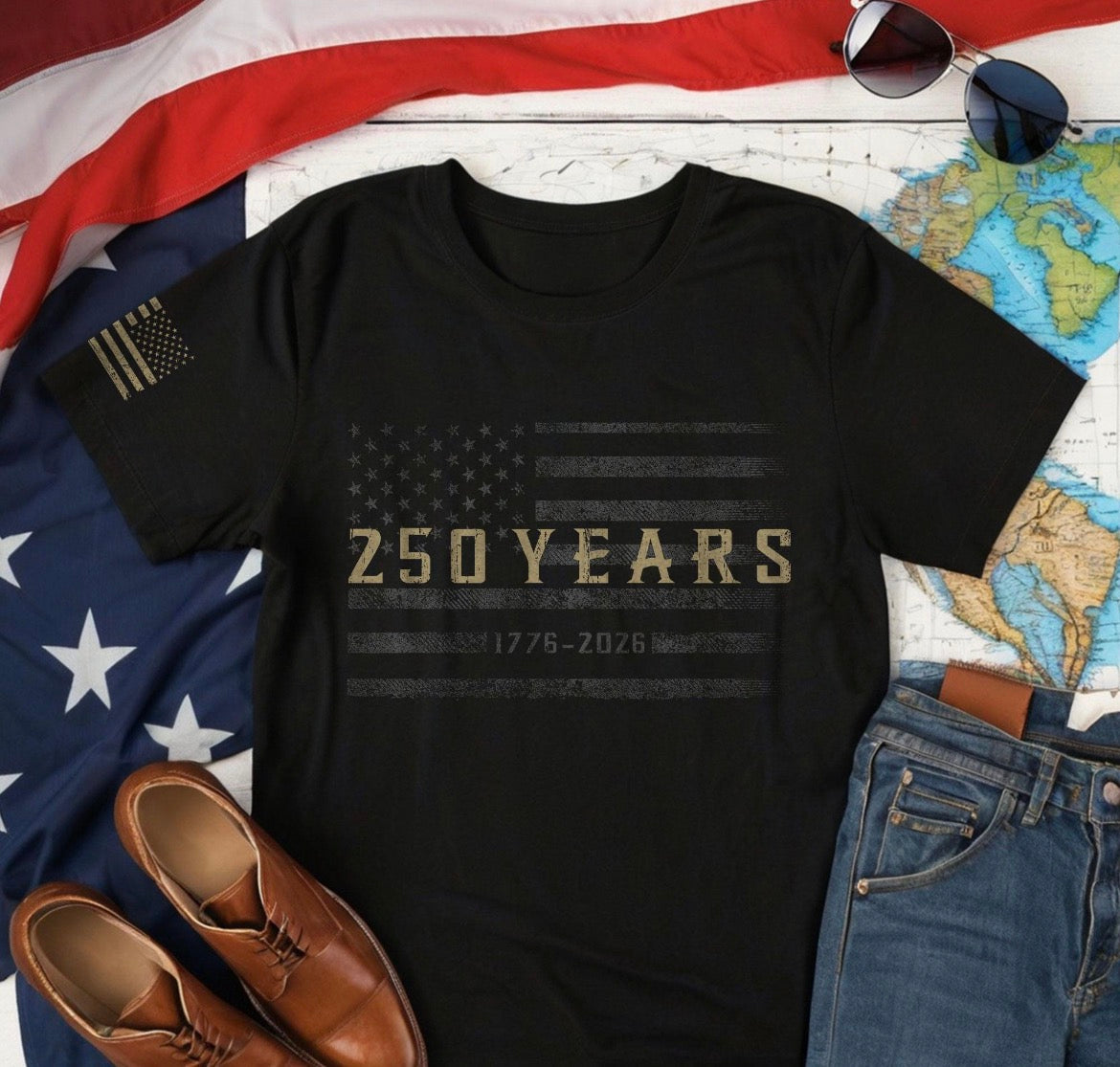 250 years flag tee