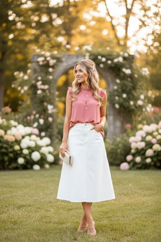 Boho babydoll ruffle top