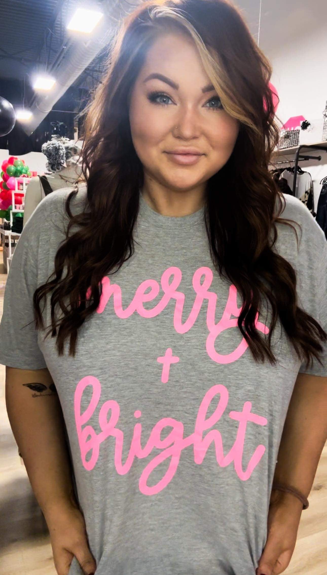 Merry and bright tee
