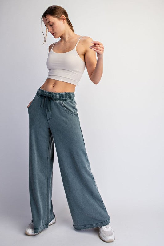 Mineral washed everyday wide leg sweatpants