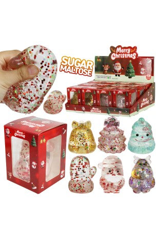 Christmas Glitter Character Squishy Toy