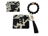 Silicone Beaded Stretch Bracelet Wristlet ID Holder