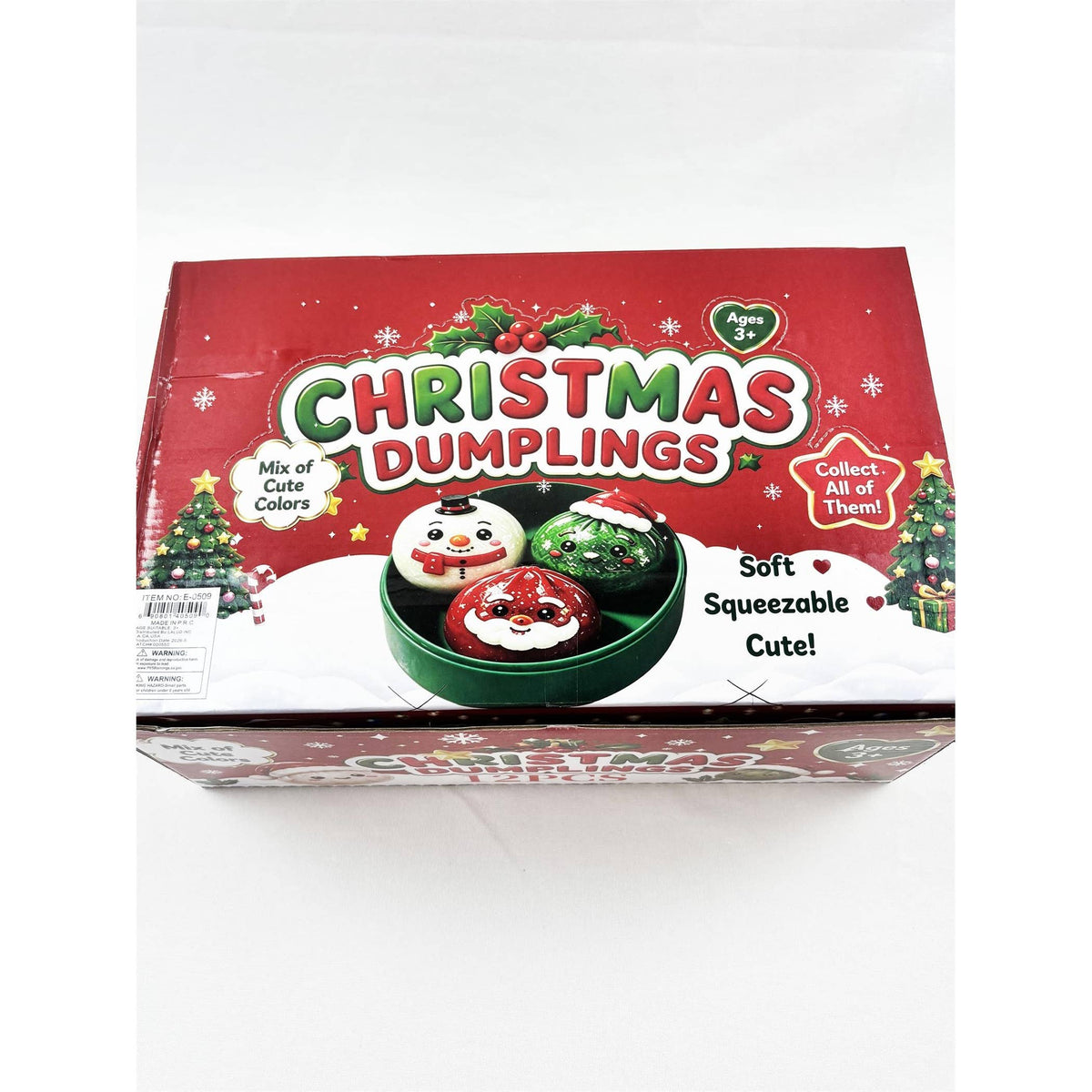 Christmas 3-Mini Glitter Maltose Candy Dumpling Squishy Toy