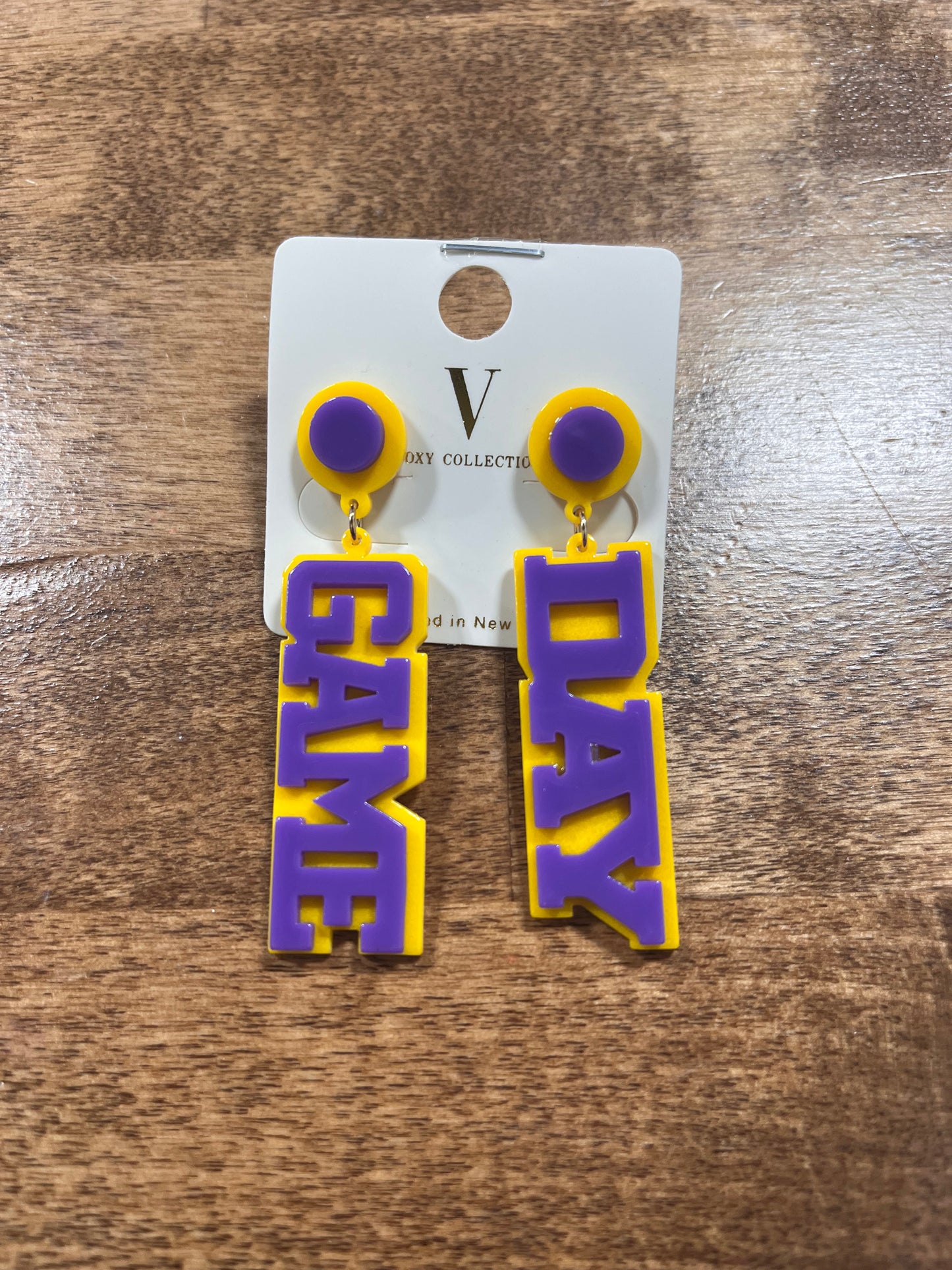 Acrylic GAME DAY earrings