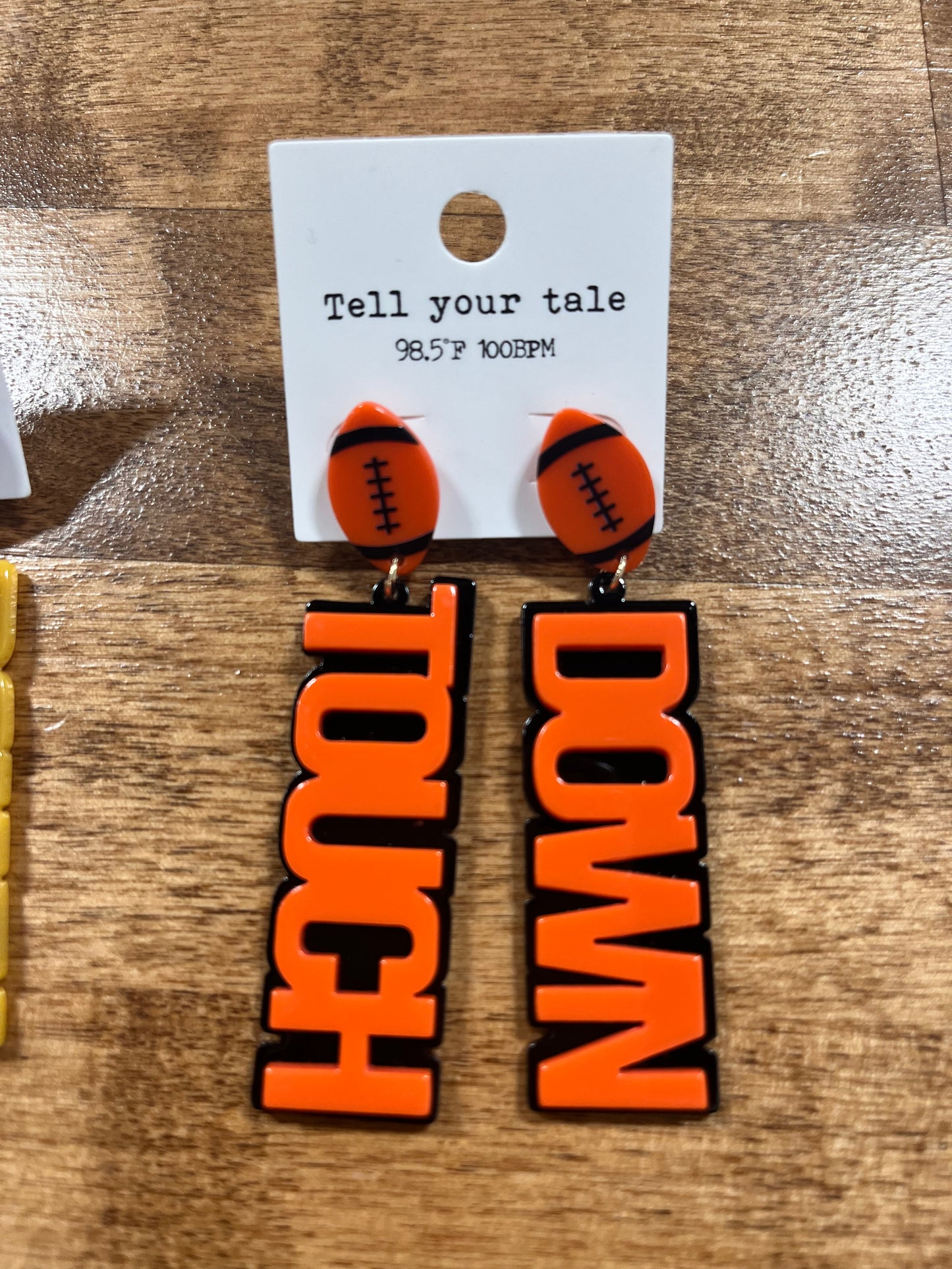 Acrylic TOUCH DOWN dangle earrings