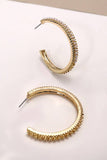 PEARL PAVE TITANIUM POST STUD HOOP EARRINGS