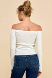 OFF SHOULDER RUCHED TOP