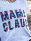 MAMA CLAUS plaid long sleeve tee
