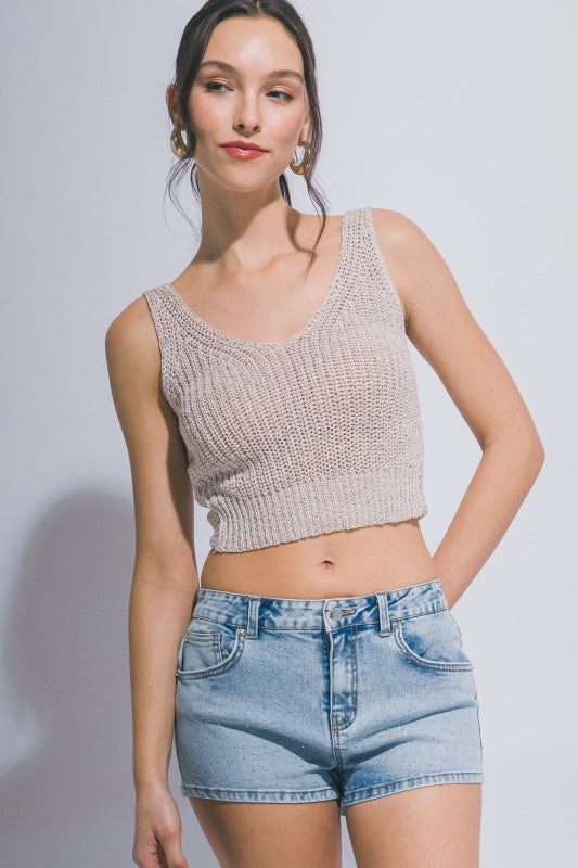 Knitted Twist up tank