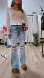 Farrah’s light wash flared jeans