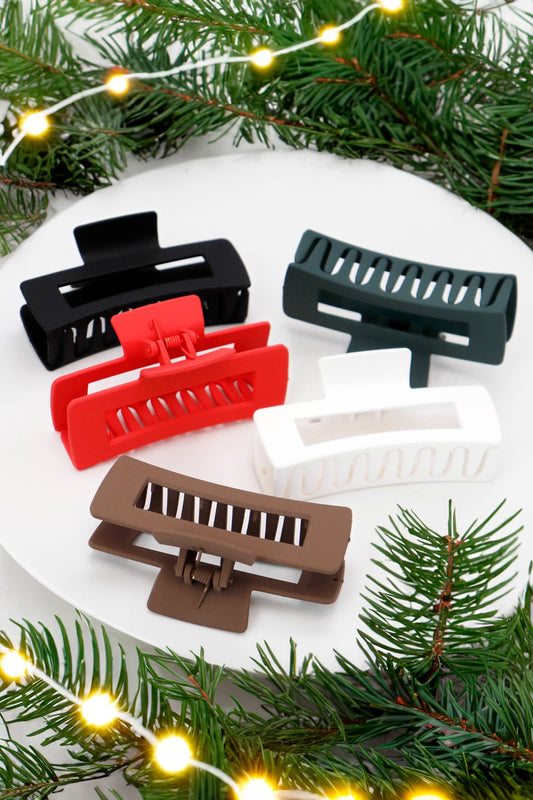 Color Wide Block Matte Hair Claw
