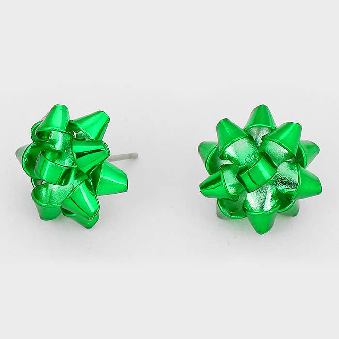 Christmas Gift Bow Stud Earrings