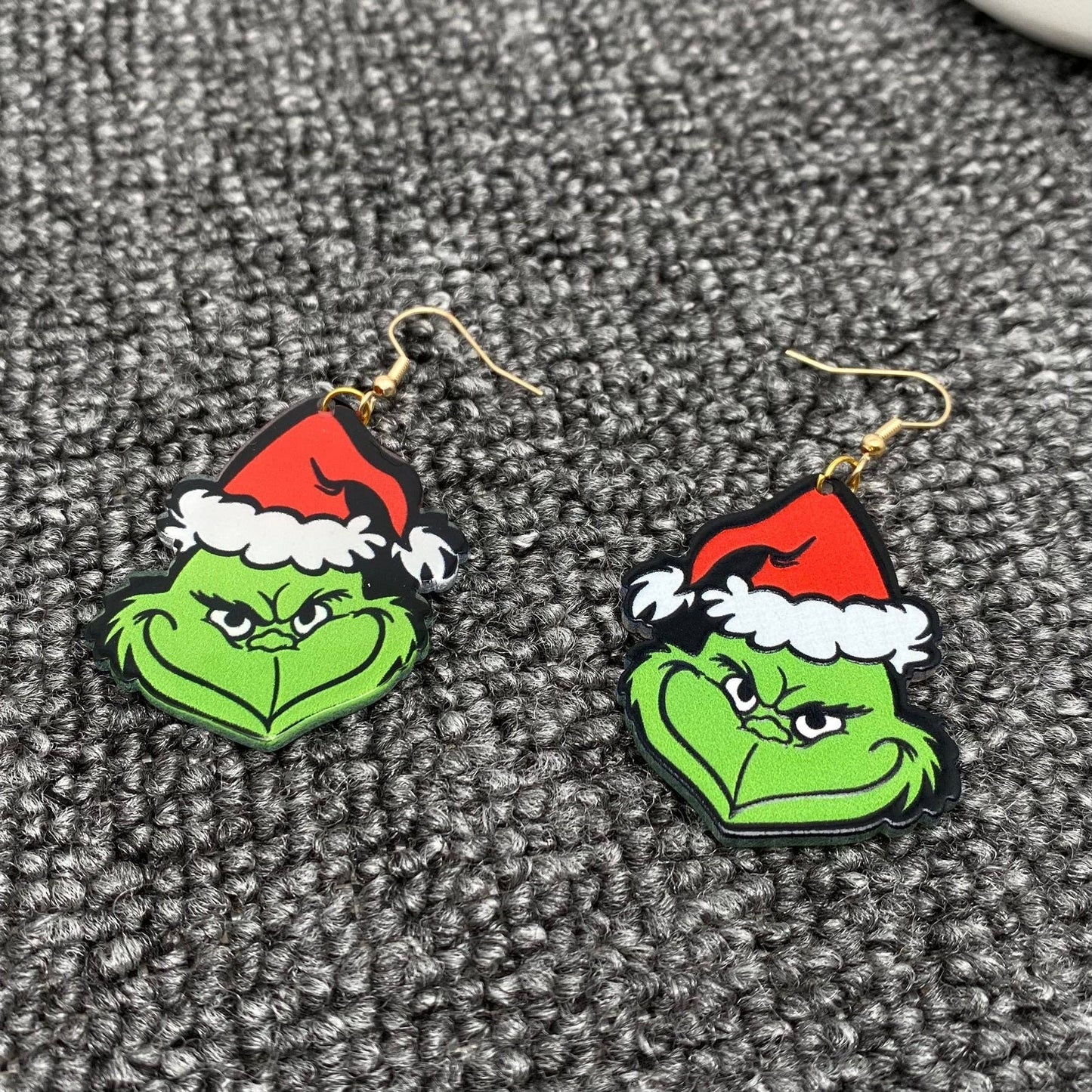 Christmas Jewelry Grinch Wear Christmas Hat Dangle Earrings