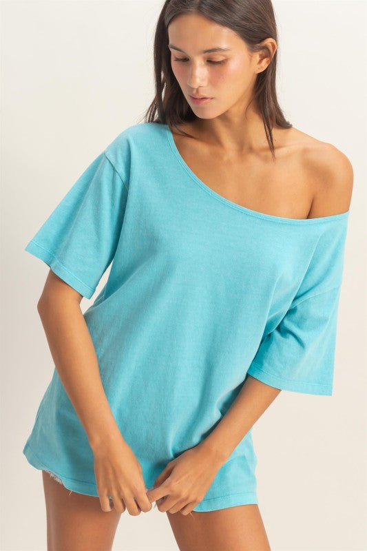 Boat neck off the shoulder loose top