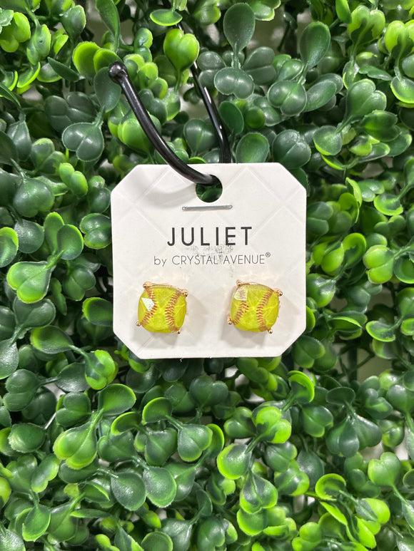 Softball stud earrings