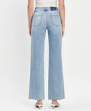 Refulgent High rise Clean Cut raw hem wide leg jeans