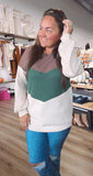 Chevron inspired waffle knit top