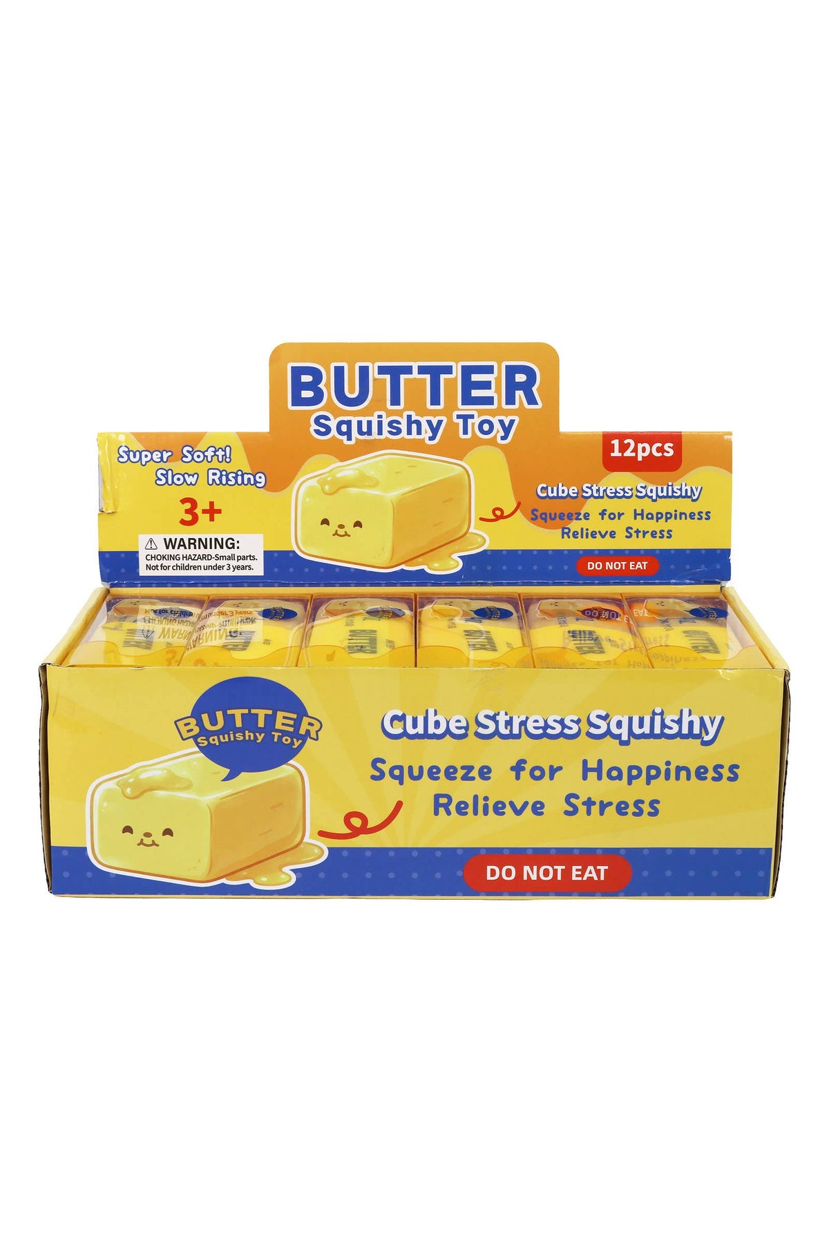 Yellow Butter Crunchy Bead Slime Filled TPR Squishy