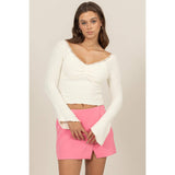 Felicia’s fuzzy v neck long sleeve top