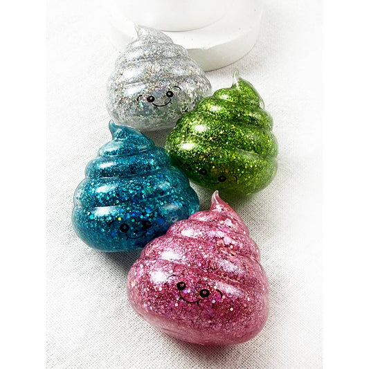 Maltose Fun Glittered Poop Shaped Squishy Toy