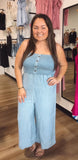 Sunshine smocked wide leg jumpsuit