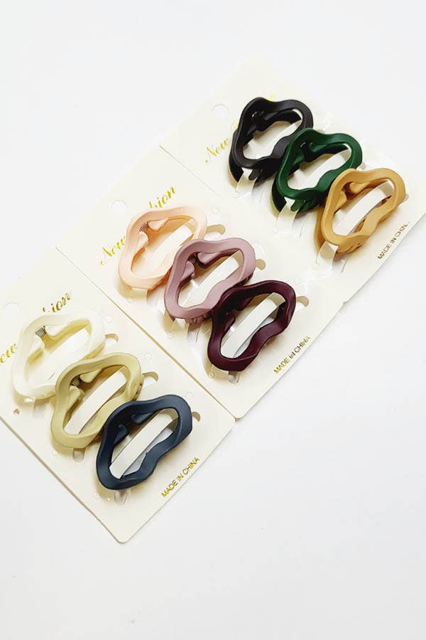 3 pcs Matte Color Hair Claw Clip Set
