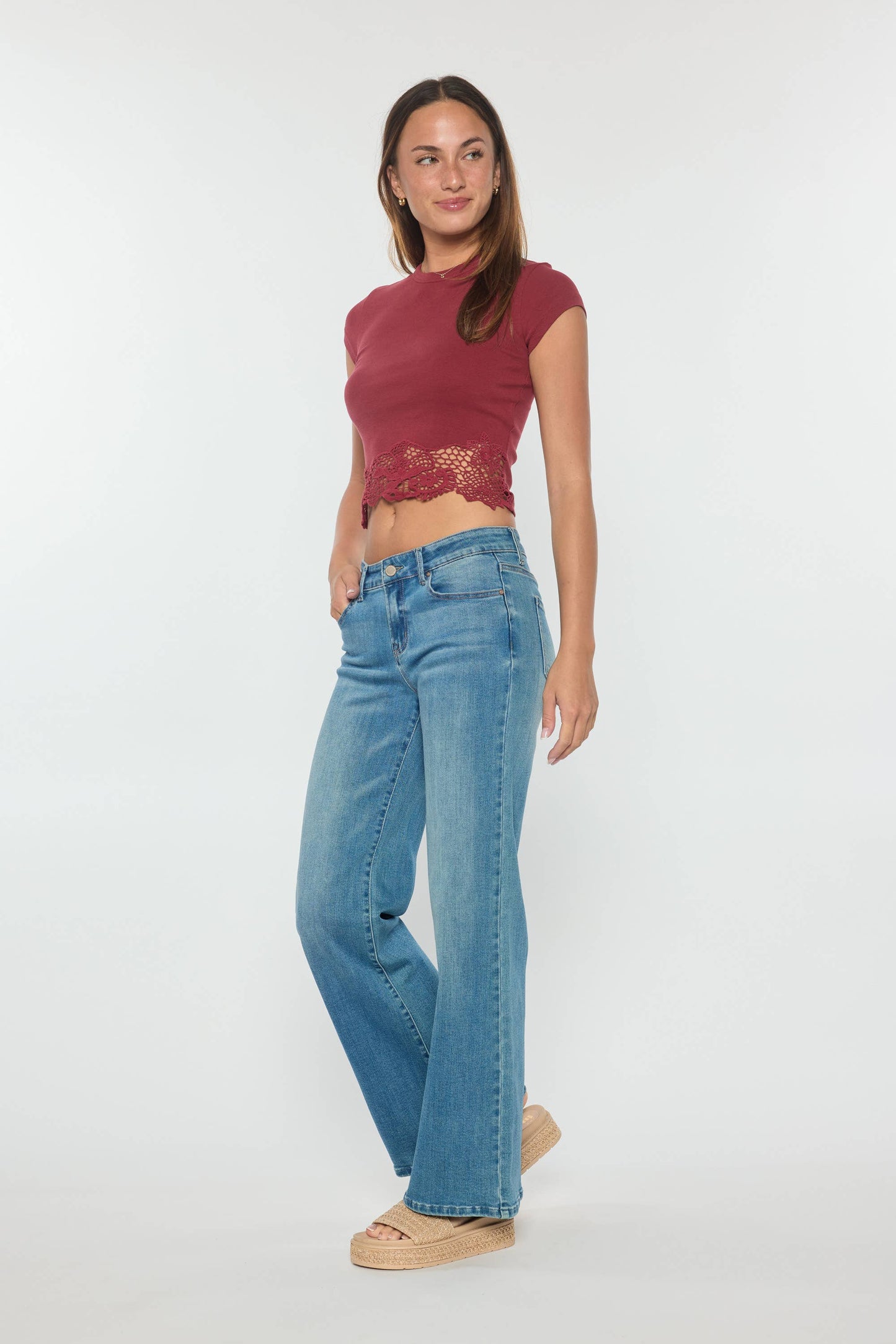 High Rise Wide Leg Jeans-Medium