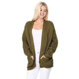 Women's Waffle Knit Open Front Sweater Cardigan
