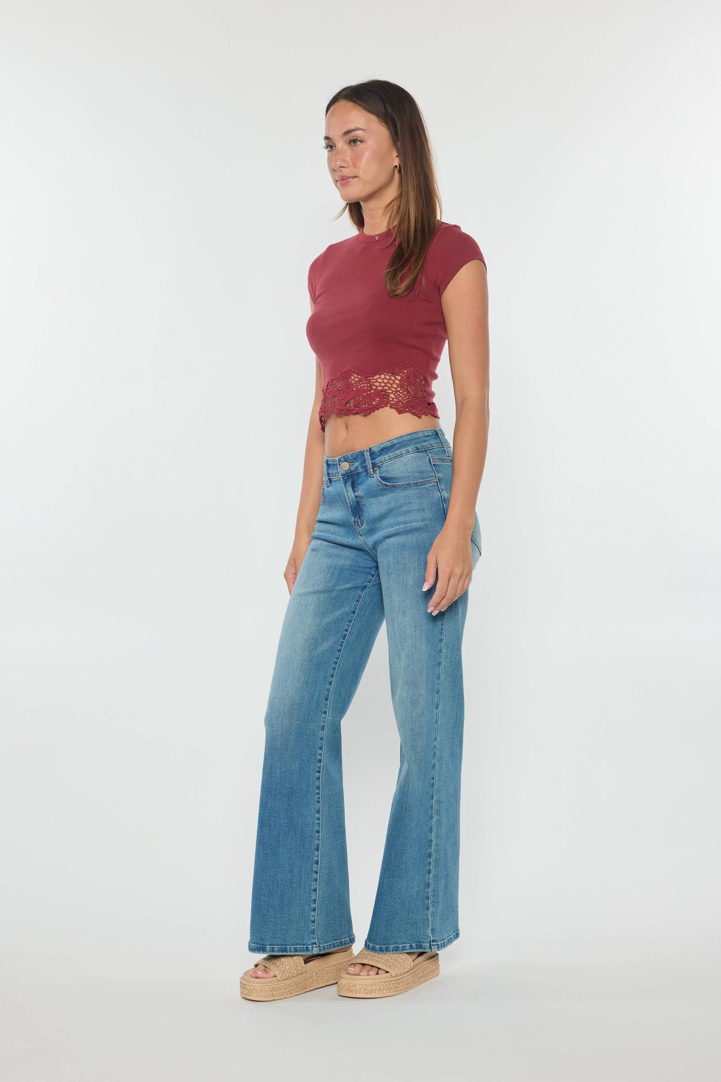 High Rise Wide Leg Jeans-Medium