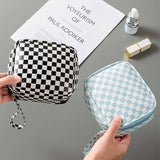 TRAVEL CHECKER MAKEUP COSMETIC POUCH BAG