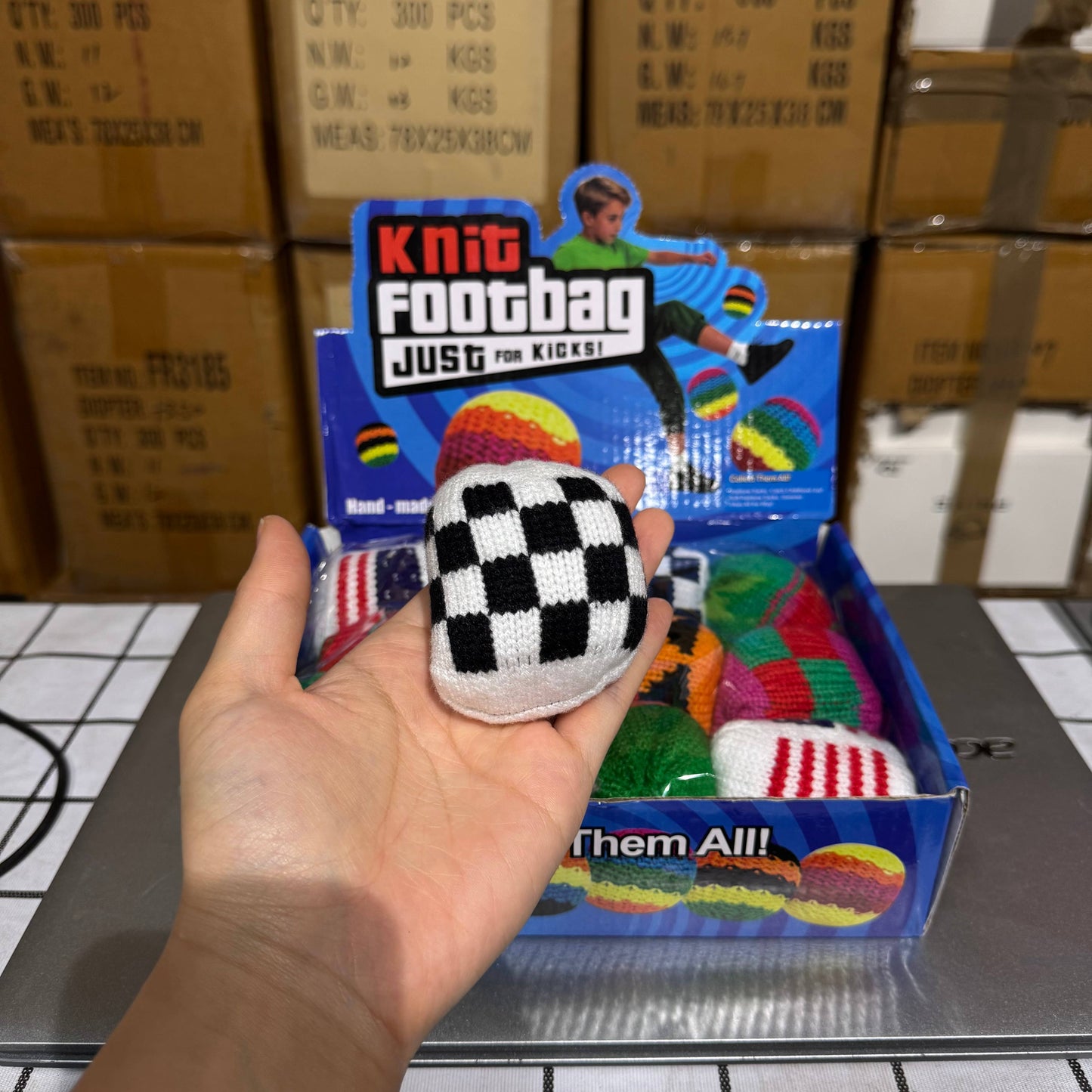Multi-Pattern Themed Knitted Hacky Sack
