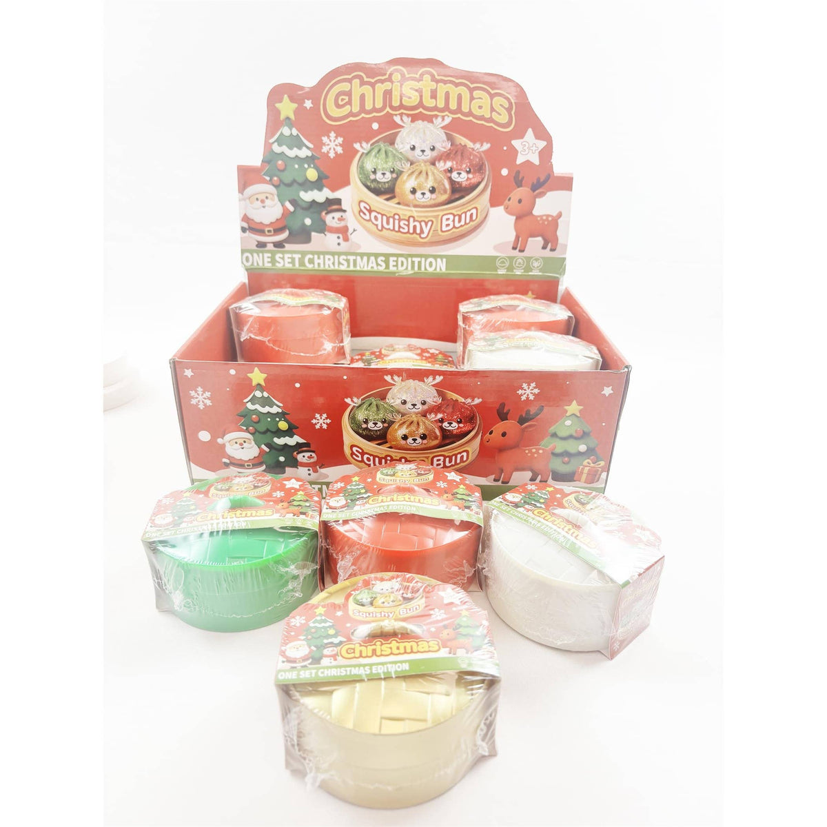 Christmas Reindeer Glitter Maltose Squishy Bun Toy