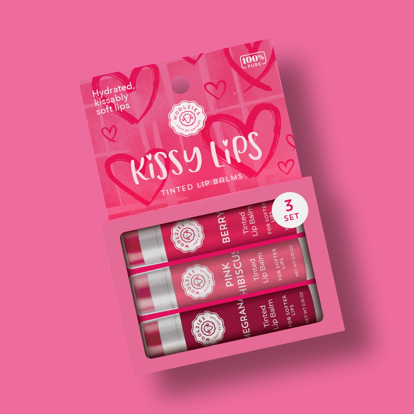 Kissy Lips Tinted Lip Balm Set of 3