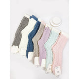 Cable Knit Pattern Two Tone Cozy Socks