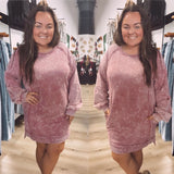 Rachel’s raglan sleeve casual sweater dress