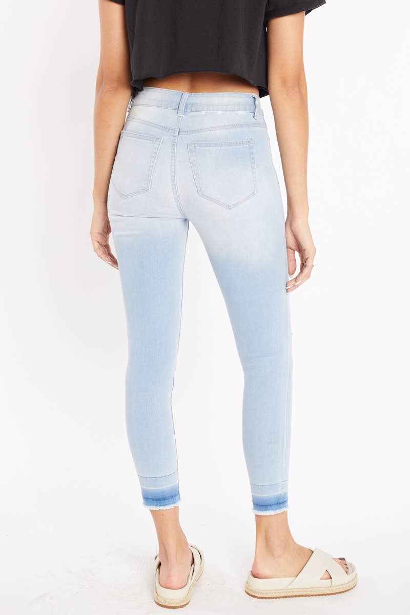 High Rise Distressed Ankle Skinny Jeans