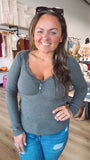 Hensley lace long sleeve tops