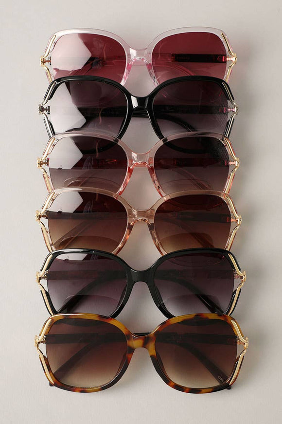 Leopard Frame Detailed Square Shape Sunglasses