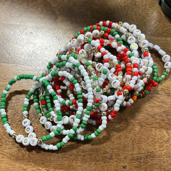 Christmas beaded bracelets