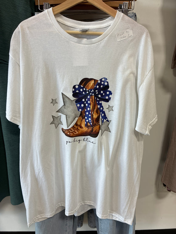Go big blue boots tee