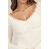 Felicia’s fuzzy v neck long sleeve top