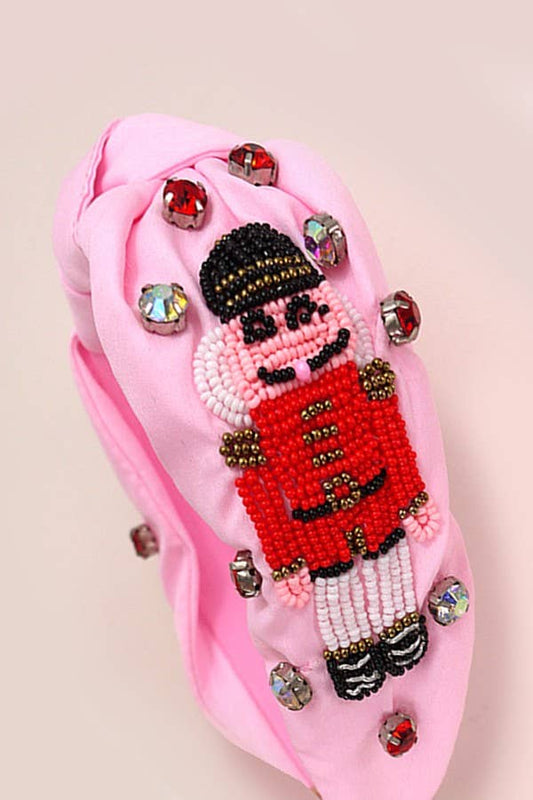 NUTCRACKER CHRISTMAS  SEED BEADS HOLIDAY HEADBAND