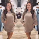 Rachel’s raglan sleeve casual sweater dress