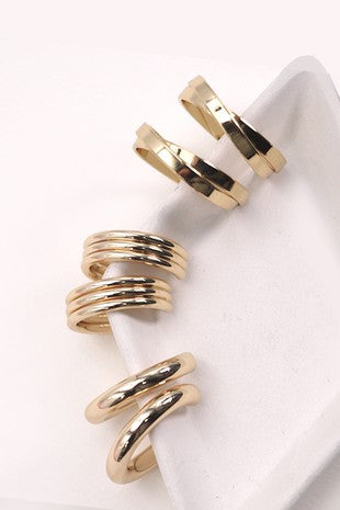 Multi classic hoop trio earrings