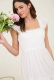 Seeing stars smocked ruffle chiffon white dress