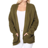 Women's Waffle Knit Open Front Sweater Cardigan