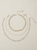 Multi Pearl Toggle Chain Necklace Set