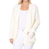 Women's Waffle Knit Open Front Sweater Cardigan